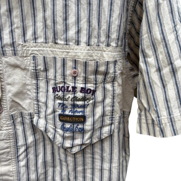 Vintage Bugle Boy Men's Short-Sleeve Button-Down Shirt, Size L 90' Y2K Skater - Picture 3 of 5